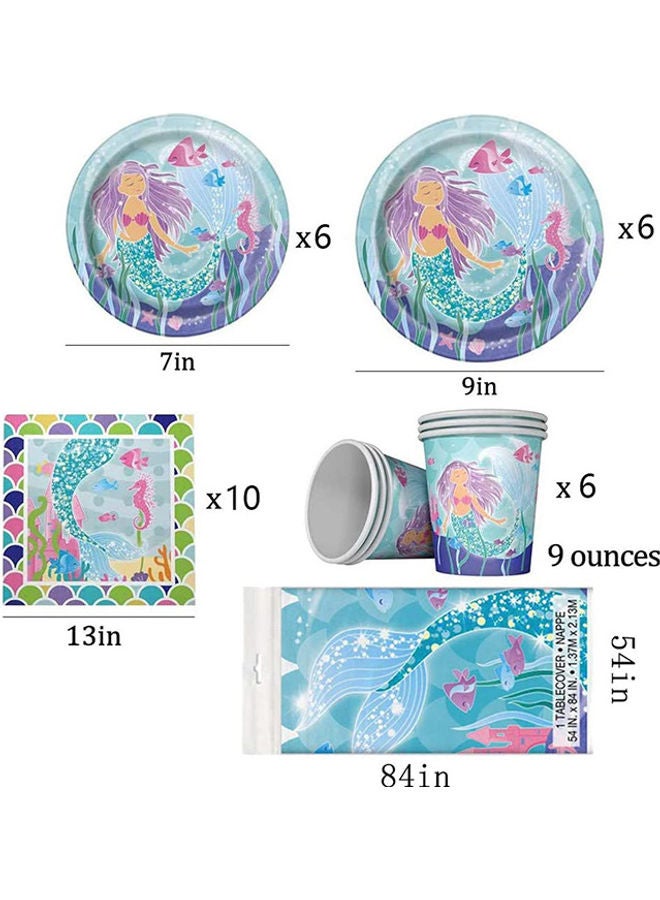 29-Piece Mermaid Party Disposable Tableware Set - Image 4