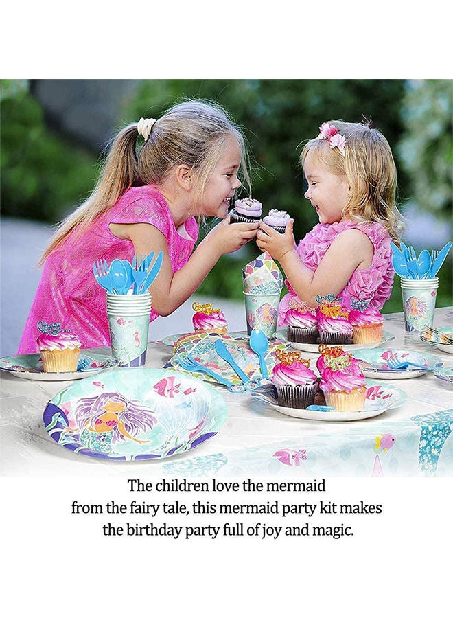 29-Piece Mermaid Party Disposable Tableware Set - Image 5