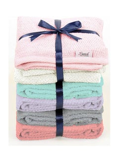 Set Of 6 Hand Towels Snooze, High Loop Multicolour 50x100cm