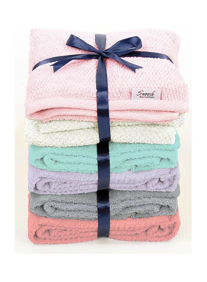 snooze - Set Of 6 Hand Towels Snooze, High Loop Multicolour 50x100cm - Image 1