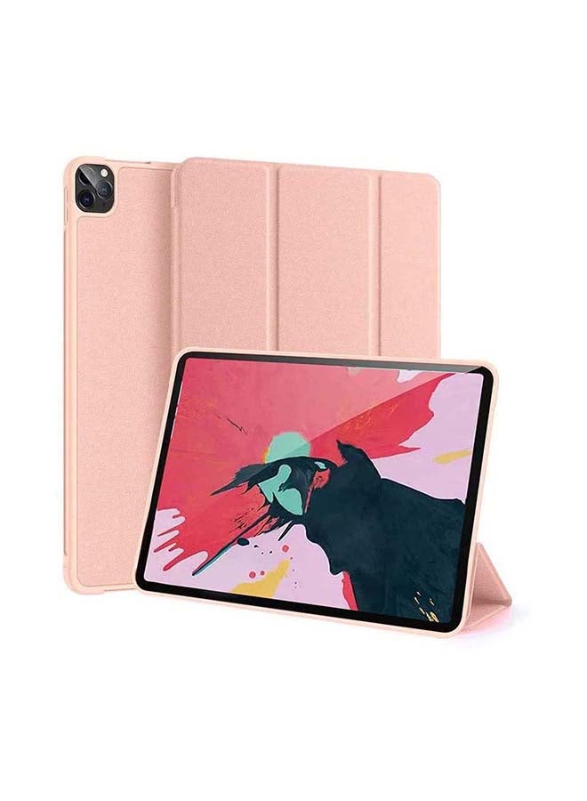 MARGOUN Smart Folio Stand Leather Case Cover for iPad Pro 12.9 inch (2020) 4th Generation Rose Gold