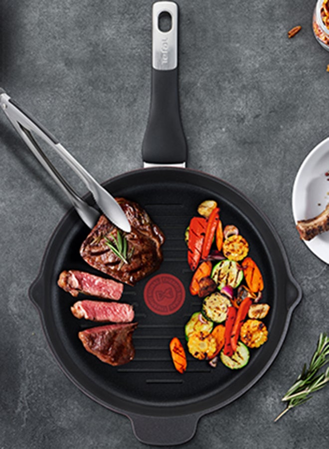 Tefal - Cast Aluminum G6 Unlimited Round Grill Pan With Pouring Edges Black - Image 1