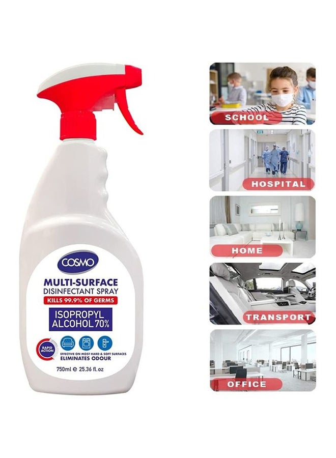 COSMO Pack Of 2 Multi Surface Disinfectant Spray 750ml - Image 2