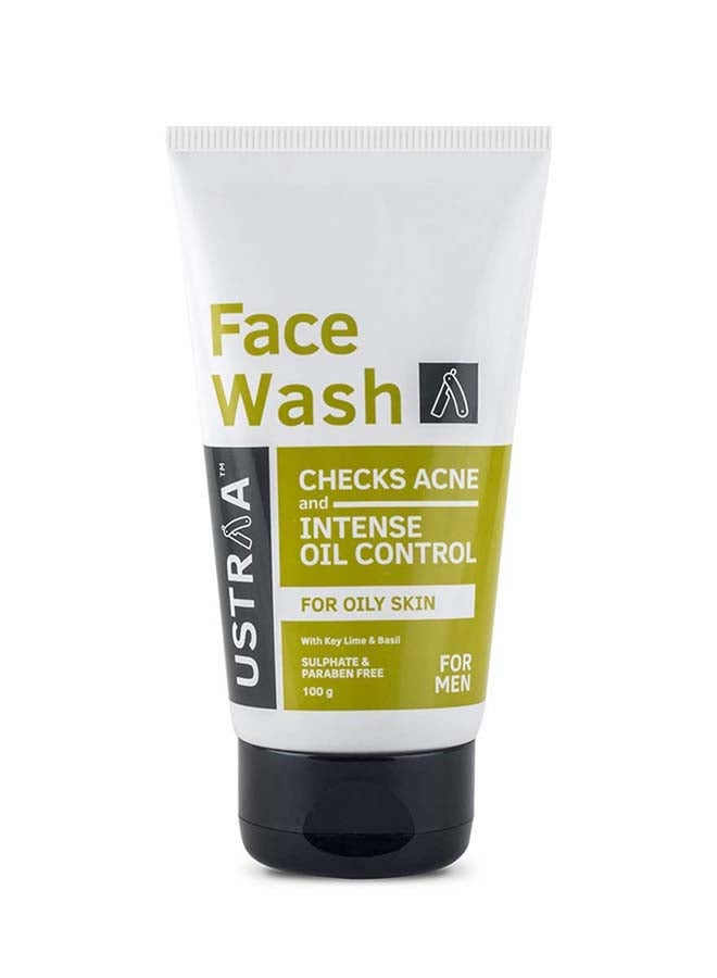 Ustraa Checks Acne & Intense Oil Control Face Wash White 100grams - Image 1
