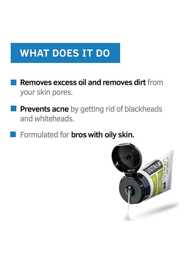 Ustraa Checks Acne & Intense Oil Control Face Wash White 100grams - Image 3