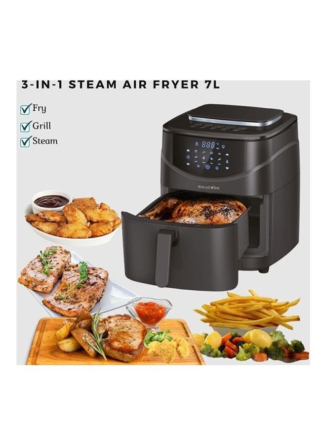 أس أم أيه كوك مقلاة هوائية بالبخار 3 في 1 7 L 1700 W ST-007 أسود - Image 3