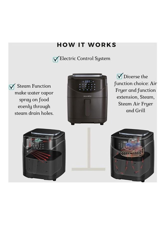 أس أم أيه كوك مقلاة هوائية بالبخار 3 في 1 7 L 1700 W ST-007 أسود - Image 4