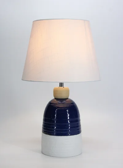 Switch Port Ceramic Table Lamp | Lampshade Unique Luxury Quality Material for the Perfect Stylish Home D192-93 Blue 30 x 30 x 49 Navy/White