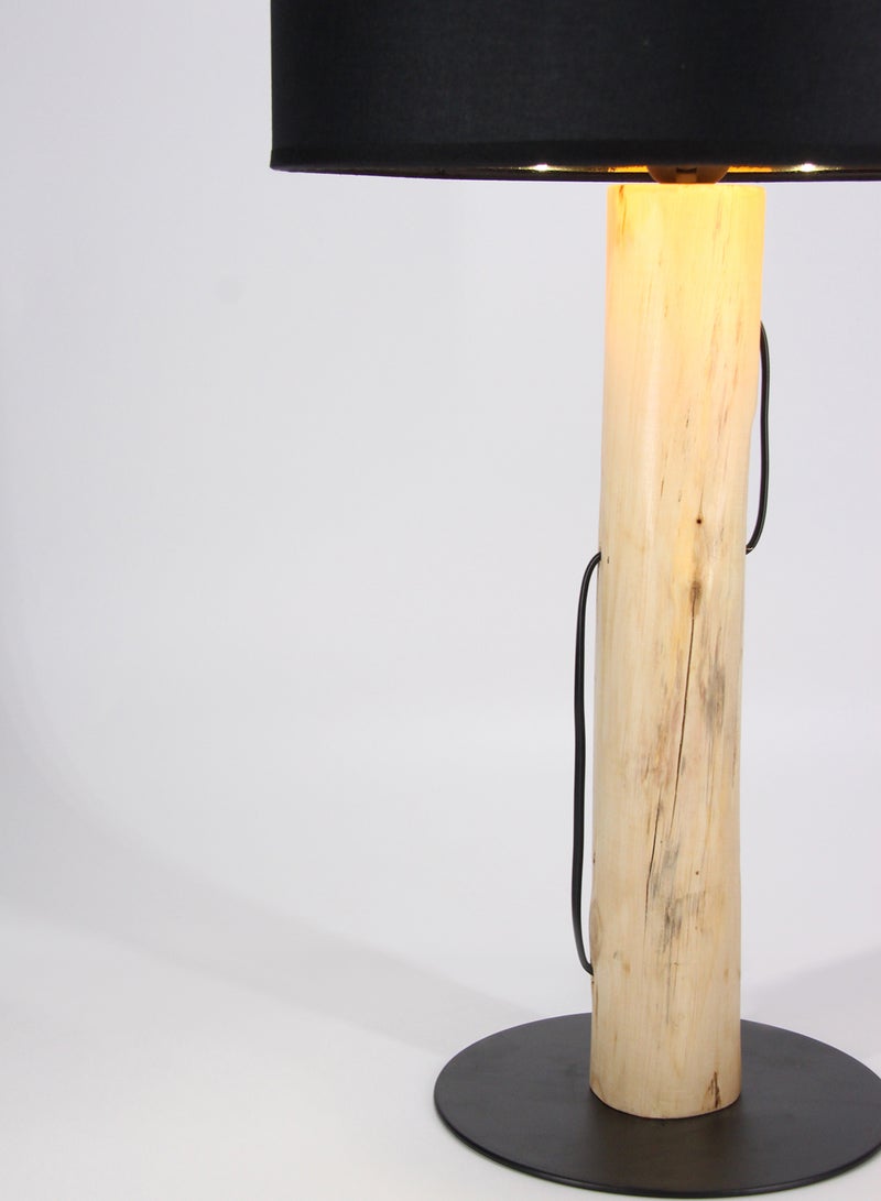 ebb & flow - Log Wood Frame Table Lamp | Lampshade Unique Luxury Quality Material for the Perfect Stylish Home D181-101 Yellow 35.2 x 35.2 x 60.6 - Image 1
