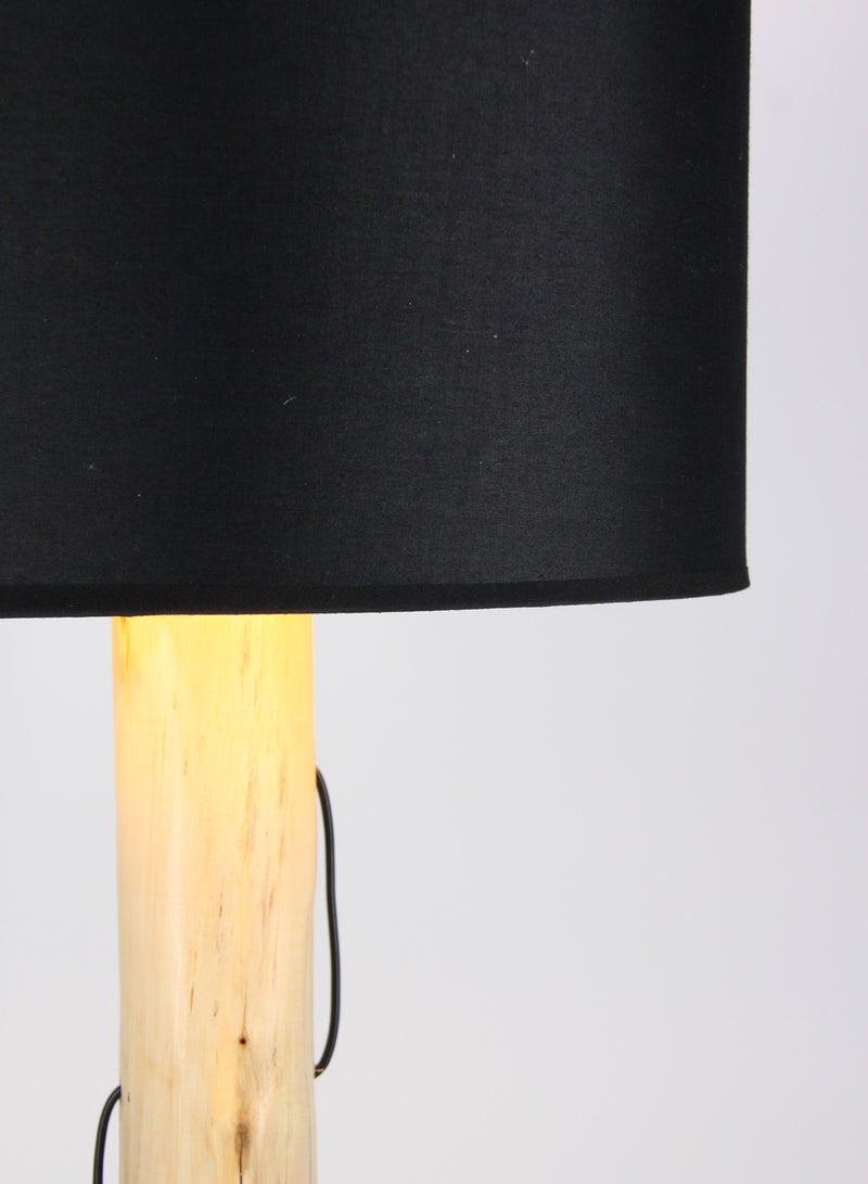 ebb & flow - Log Wood Frame Table Lamp | Lampshade Unique Luxury Quality Material for the Perfect Stylish Home D181-101 Yellow 35.2 x 35.2 x 60.6 - Image 1