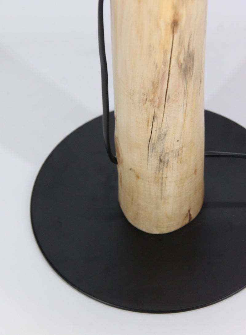 ebb & flow - Log Wood Frame Table Lamp | Lampshade Unique Luxury Quality Material for the Perfect Stylish Home D181-101 Yellow 35.2 x 35.2 x 60.6 - Image 1