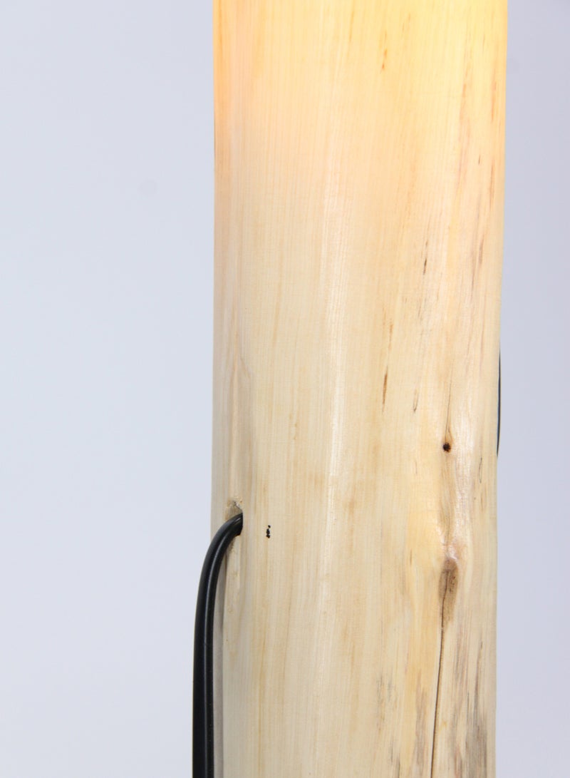 ebb & flow - Log Wood Frame Table Lamp | Lampshade Unique Luxury Quality Material for the Perfect Stylish Home D181-101 Yellow 35.2 x 35.2 x 60.6 - Image 1