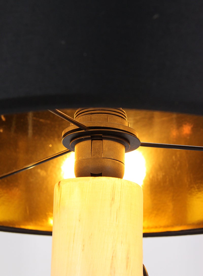 ebb & flow - Log Wood Frame Table Lamp | Lampshade Unique Luxury Quality Material for the Perfect Stylish Home D181-101 Yellow 35.2 x 35.2 x 60.6 - Image 1