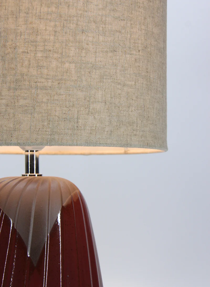 ebb & flow Burnt Ceramic Table Lamp | Lampshade Unique Luxury Quality Material for the Perfect Stylish Home D181-123 Red 30 x 30 x 52.8