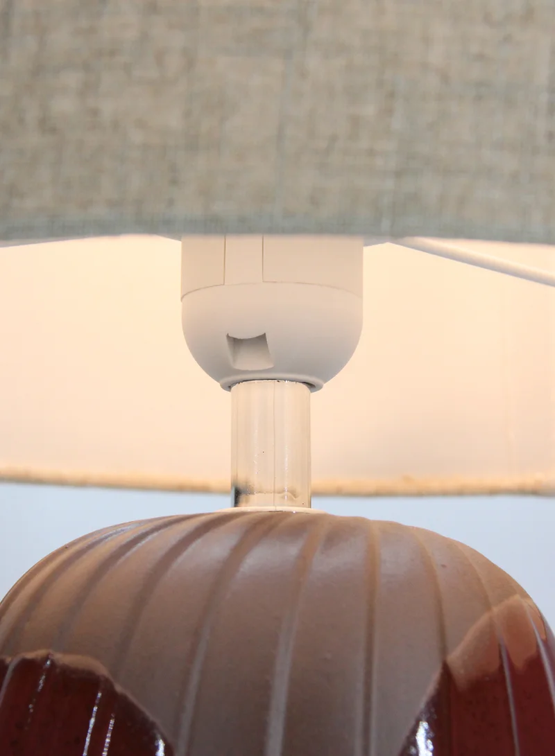 ebb & flow Burnt Ceramic Table Lamp | Lampshade Unique Luxury Quality Material for the Perfect Stylish Home D181-123 Red 30 x 30 x 52.8