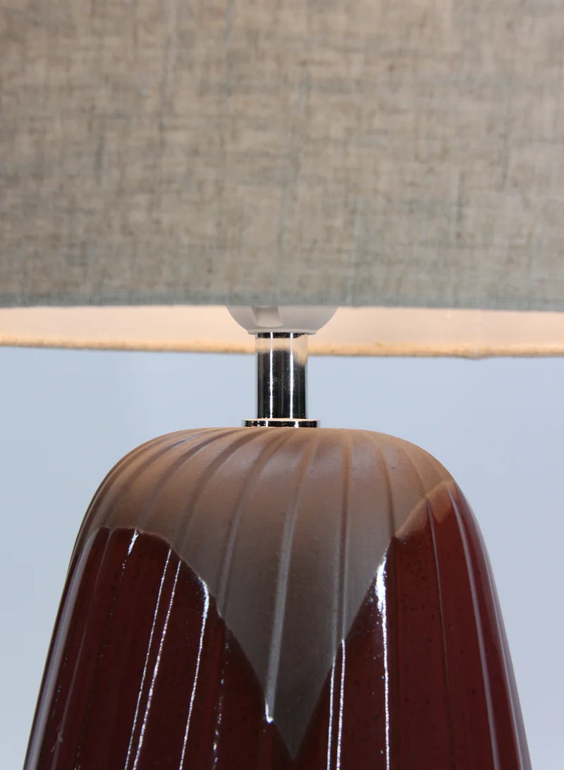 ebb & flow Burnt Ceramic Table Lamp | Lampshade Unique Luxury Quality Material for the Perfect Stylish Home D181-123 Red 30 x 30 x 52.8