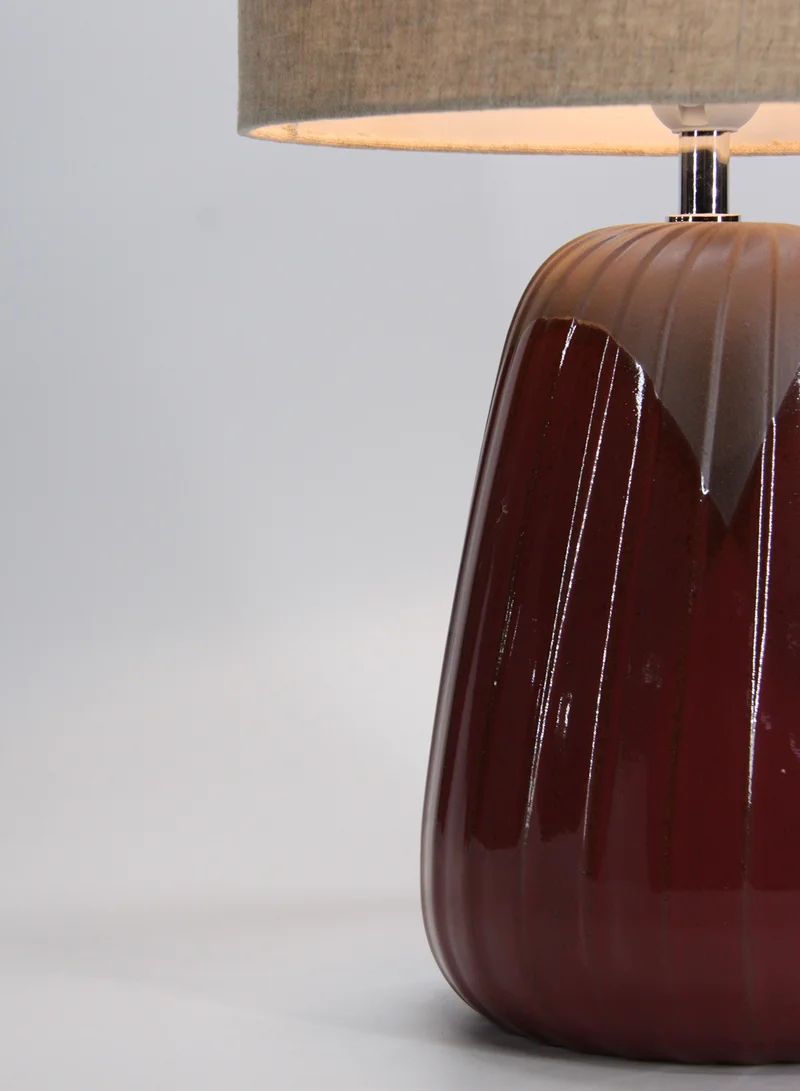 ebb & flow Burnt Ceramic Table Lamp | Lampshade Unique Luxury Quality Material for the Perfect Stylish Home D181-123 Red 30 x 30 x 52.8
