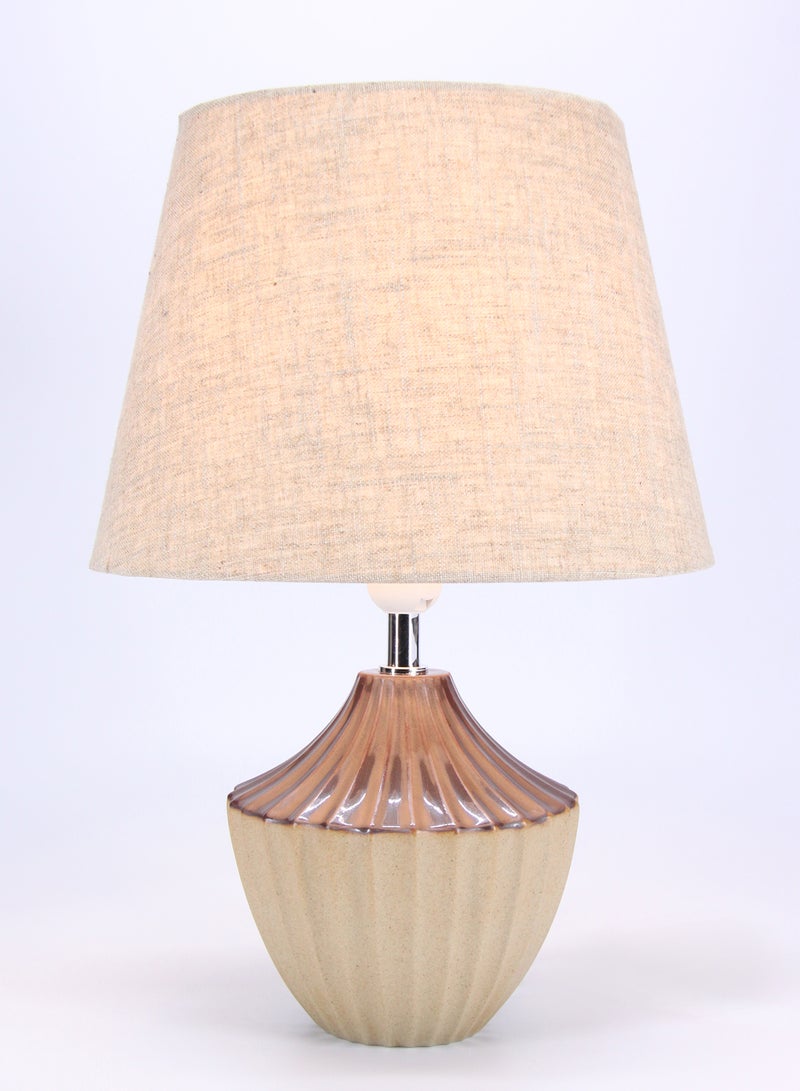 ebb & flow - Orient Ceramic Table Lamp | Lampshade Unique Luxury Quality Material for the Perfect Stylish Home D192-49B Brown 30 x 30 x 43 - Image 1