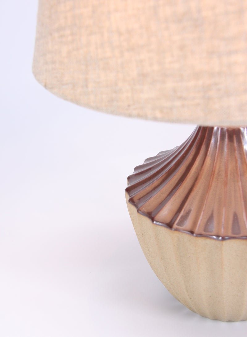 ebb & flow - Orient Ceramic Table Lamp | Lampshade Unique Luxury Quality Material for the Perfect Stylish Home D192-49B Brown 30 x 30 x 43 - Image 1