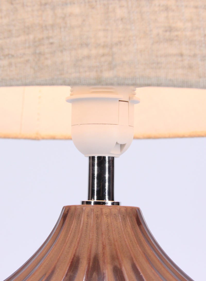 ebb & flow - Orient Ceramic Table Lamp | Lampshade Unique Luxury Quality Material for the Perfect Stylish Home D192-49B Brown 30 x 30 x 43 - Image 1