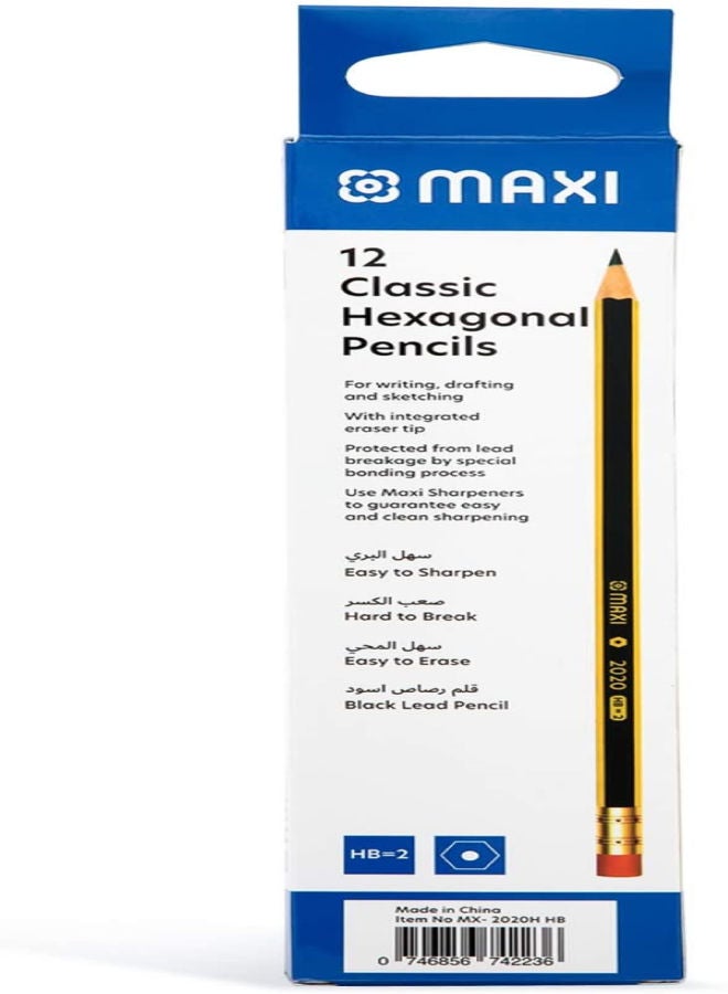 Maxi 12-Piece HB Pencil Black/Yellow - Image 3