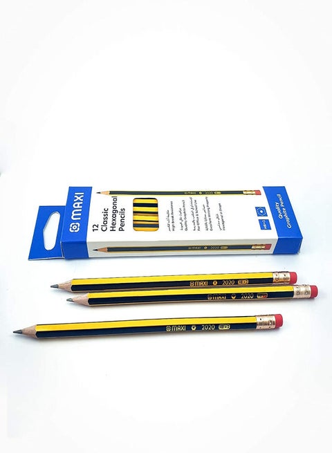 12-Piece HB Pencil Black/Yellow