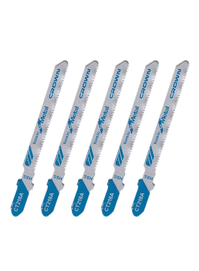 Crown CT218A 5-Piece Jig Saw Blade For Metal White/Blue 76 x 1.2mm White/Blue 76 x 1.2mm - Image 1
