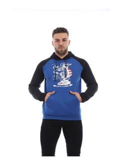 Printed Hooded Neck Hoodie Andigo