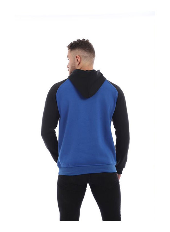 Caesar - Printed Hooded Neck Hoodie Andigo - Image 1