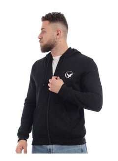 Printed Hooded Neck Hoodie Black