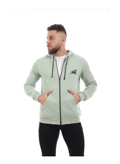 Printed Hooded Neck Hoodie Green