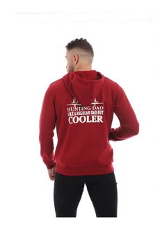 Caesar Printed Hooded Neck Hoodie Burgundy  - Image 2