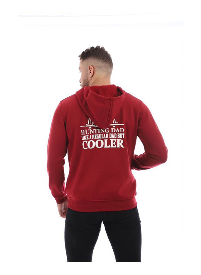Caesar - Printed Hooded Neck Hoodie Burgundy - Image 1