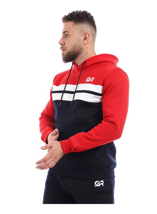 Caesar - Colour Blocked Hooded Neck Tracksuit Sets Red - Image 1