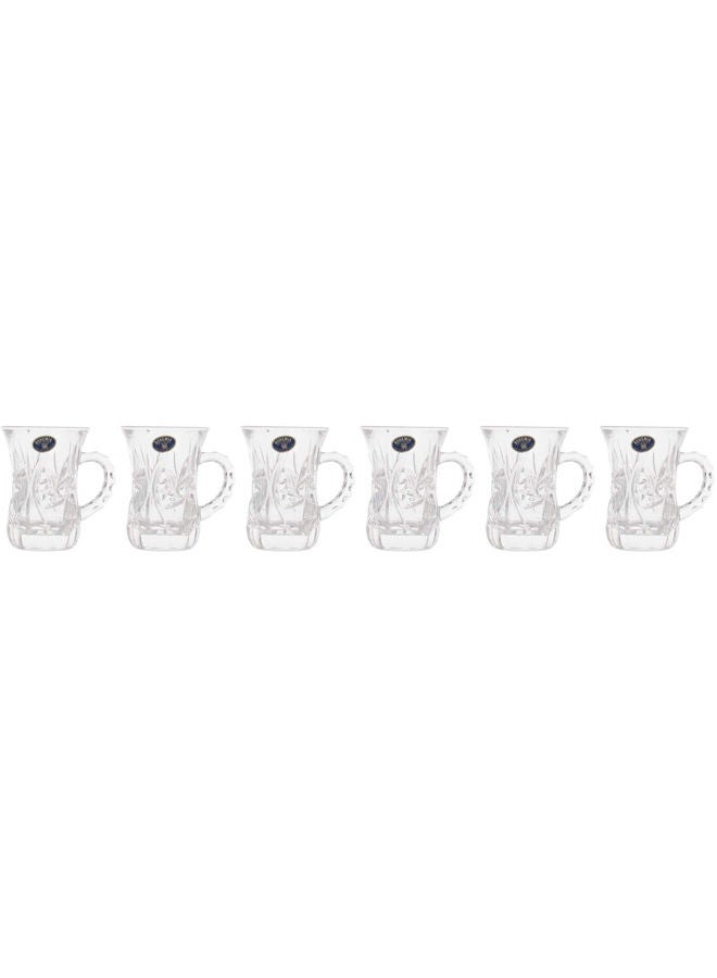 BOHEMIA Pinwheel Coffee Set (6+6 pieces ) Clear ‎37.6 x 22.6 x 9cm  - Image 1