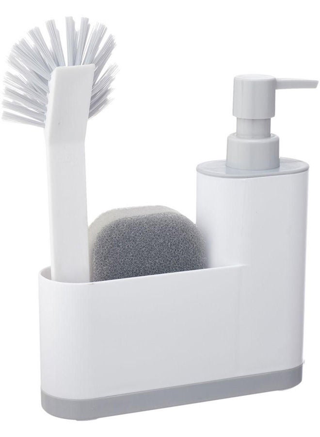 فايجر موزع صابون سائل من البلاستيك مع فرشاة وإسفنجة رمادي ‎28.8 x 9.7 x 7.6سم - Image 2