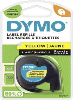 Dymo Letra Tag Plastic Tape Yellow 