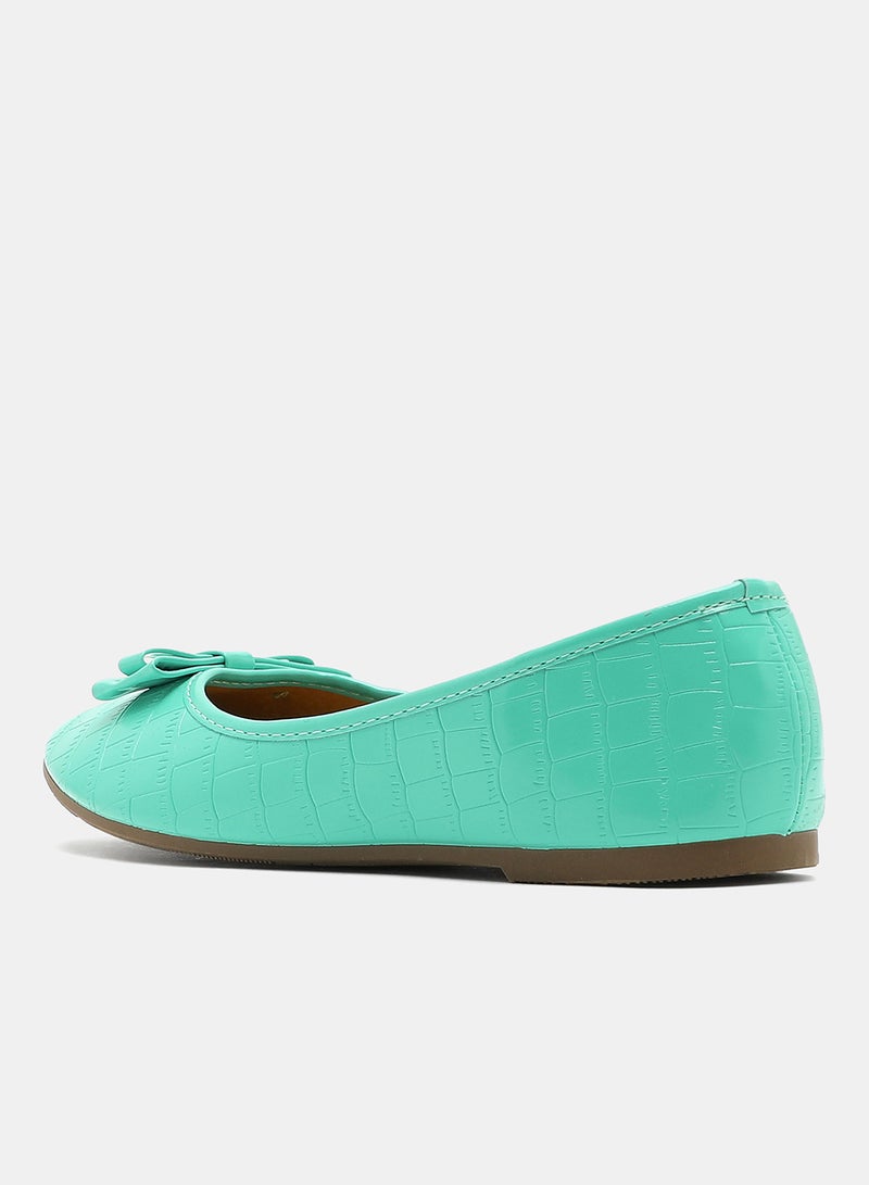 Aila - Bow Detail Slip-On Ballerinas Blue - Image 1