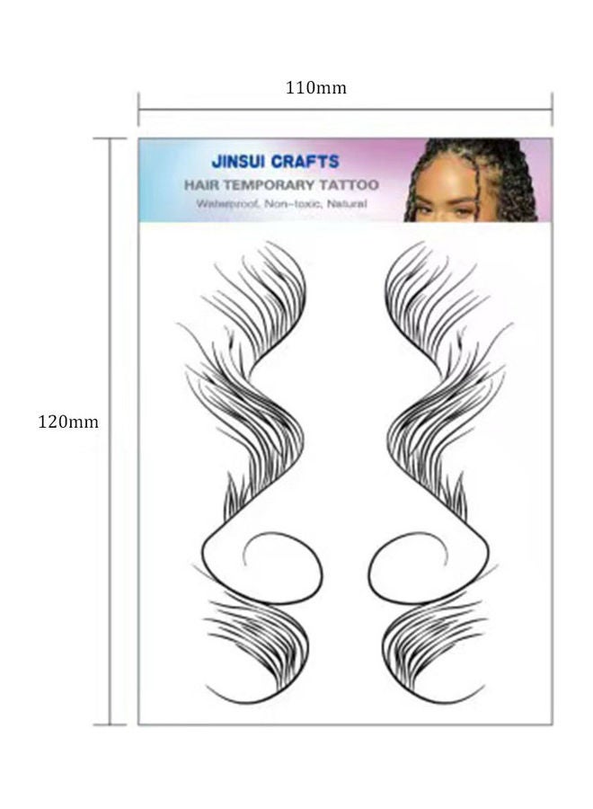فليلي مجموعة لاصقات تاتو على شكل غرة شعر مكونة من 3 قطع أسود - Image 4