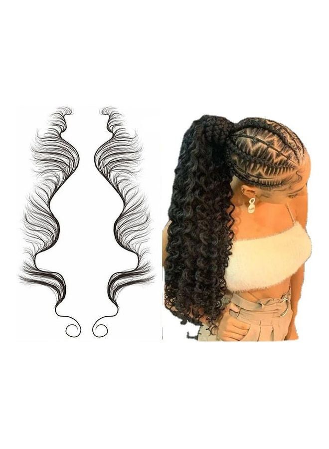 فليلي مجموعة لاصقات تاتو على شكل غرة شعر مكونة من 3 قطع أسود - Image 3