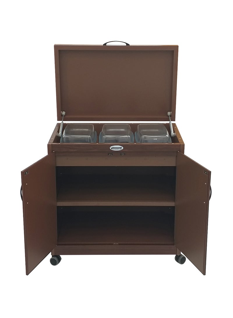 VINCENTI Food Warmer Trolley VFWT3D/B19 Dark Brown - Image 2