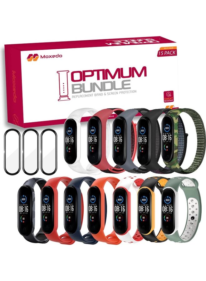 Moxedo Pack Of 15 Replacement Band And Screen Protector For Xiaomi Mi Watch 6 Multicolour  - Image 1