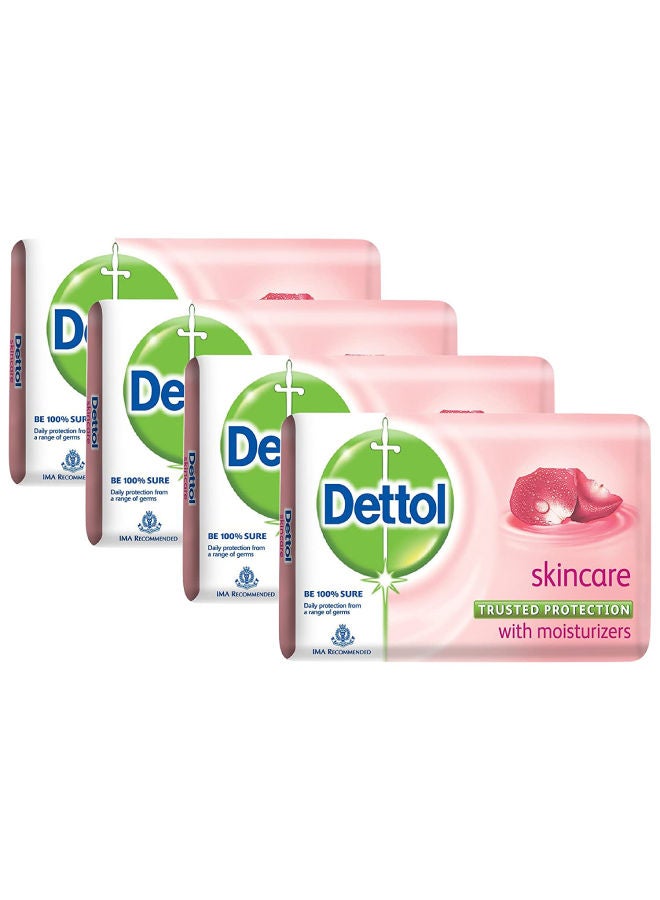 Dettol Soap Skin Care - Pack of 4 Multicolour 165grams