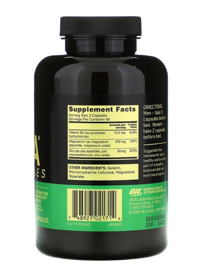 Optimum Nutrition ZMA Capsules -180 Capsule  - Image 2