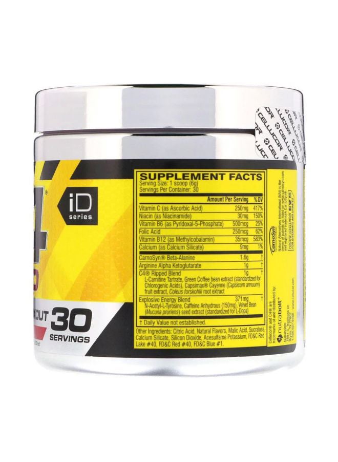 CELLUCOR - C4 Ripped Explosive Pre-Workout - Raspberry Lemonade  192 g (6.8 oz) 30 Servings - Image 1