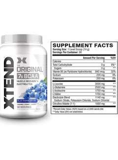 XTEND Xtend The Original 7G BCAA Dietary Supplement - Blue Raspberry Ice -90 Servings-1.22kg  - Image 2