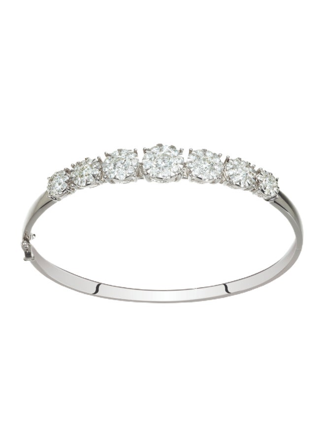 LIALI JEWELLERY 18K White Gold Elegant Mirage Bangle 