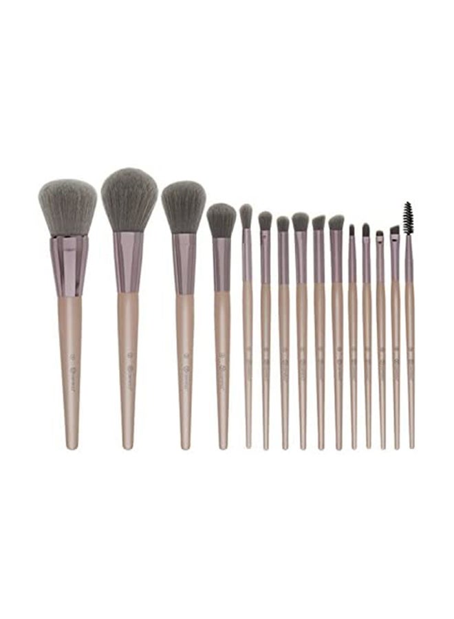 BH Cosmetics 15-Piece Make Up Brush Set Beige/Grey  - Image 2