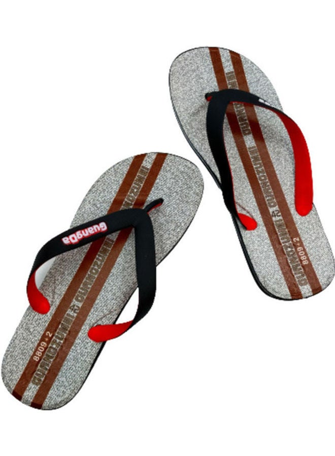Classis Strip Printed Slippers Black - Image 1