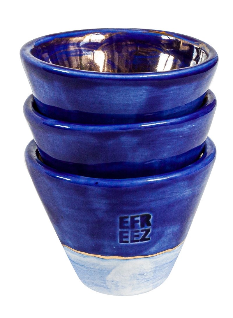 EFREEZ Set Of 4 Porcelain Cups blue 5.5 X 6.5cm - Image 1